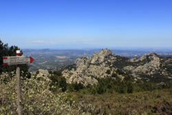 Blick vom Monte Limbara nach Tempio Pausania